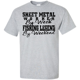 sheet metal worker by week fishing legend by weekend T-Shirt