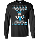 rick & morty: tis the season to get riggity riggity wrecked son sweater T-Shirt