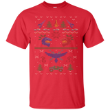 ugly red vs blue christmas sweater holiday sweater T-Shirt