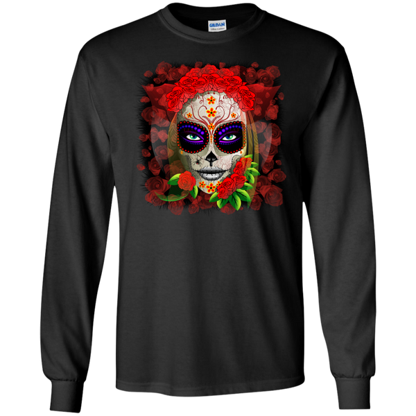 skull girl dia de los muertos halloween T-Shirt