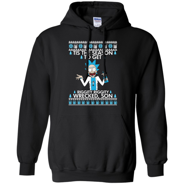 rick & morty: tis the season to get riggity riggity wrecked son sweater T-Shirt