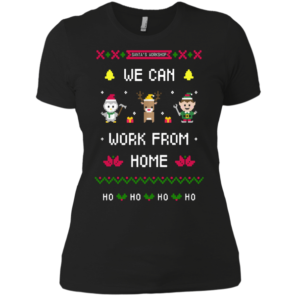 silent night santa's workshop we can work from home ho ho ho T-Shirt