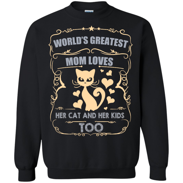world's greatest mom loves her cat and her kids too