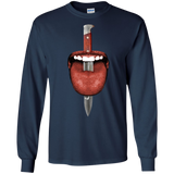 tongue cut by kitchen knife photo collage T-Shirt