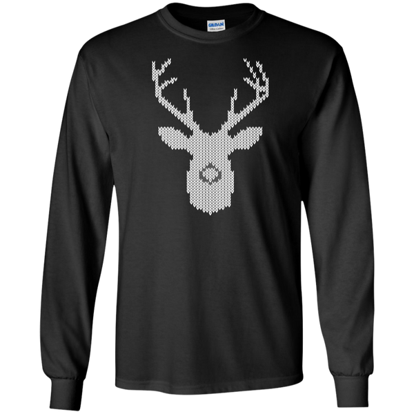 White Tail Deer Buck In Knit Style Holiday Sweater T-Shirt