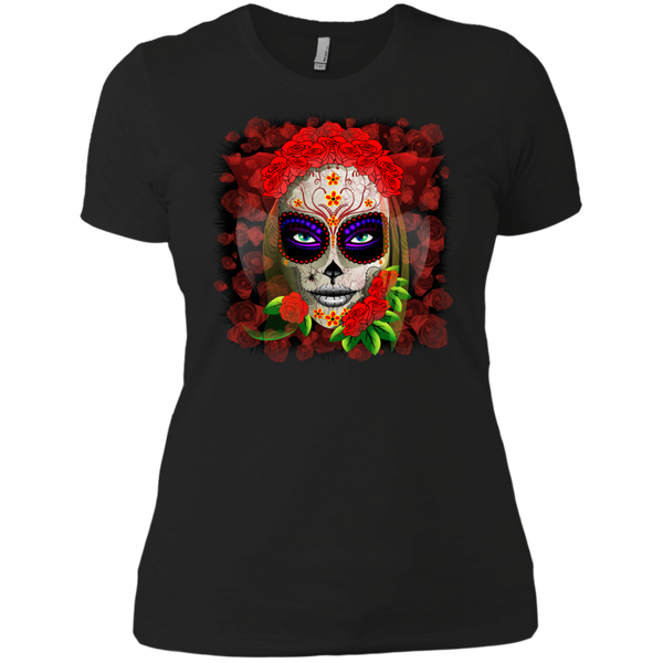 skull girl dia de los muertos halloween T-Shirt