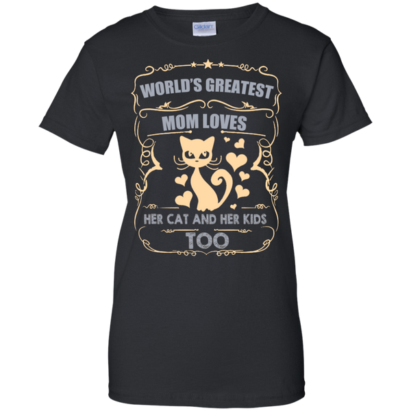 world's greatest mom loves her cat and her kids too