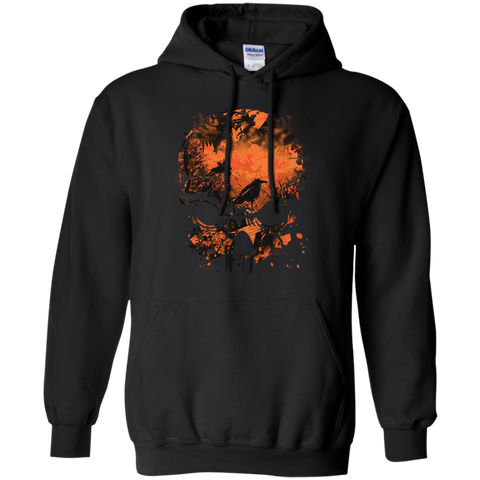Wicked Skull Crows And Trees - Distressed Grunge Halloween T-Shirt