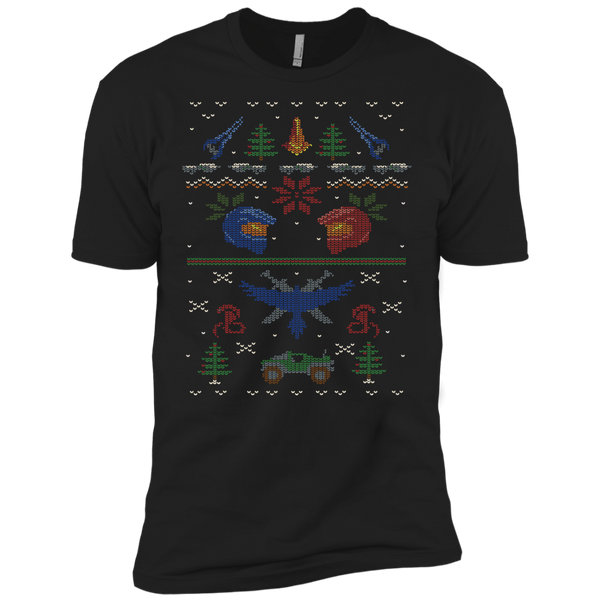 ugly red vs blue christmas sweater holiday sweater T-Shirt