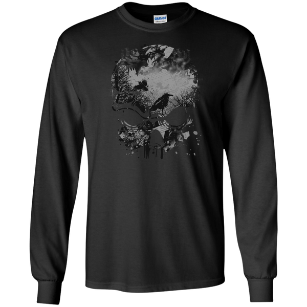 skull, trees and crow - wicked grunge design halloween T-Shirt