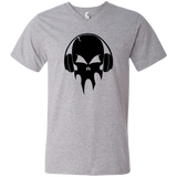 skull with headphones - black halloween T-Shirt