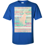 Whimsical Cat, Pink Turquoise Girly Aztec Pattern T- T-Shirt