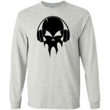 skull with headphones - black halloween T-Shirt
