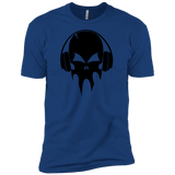 skull with headphones - black halloween T-Shirt