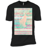 whimsical cat, pink turquoise girly aztec pattern t- T-Shirt