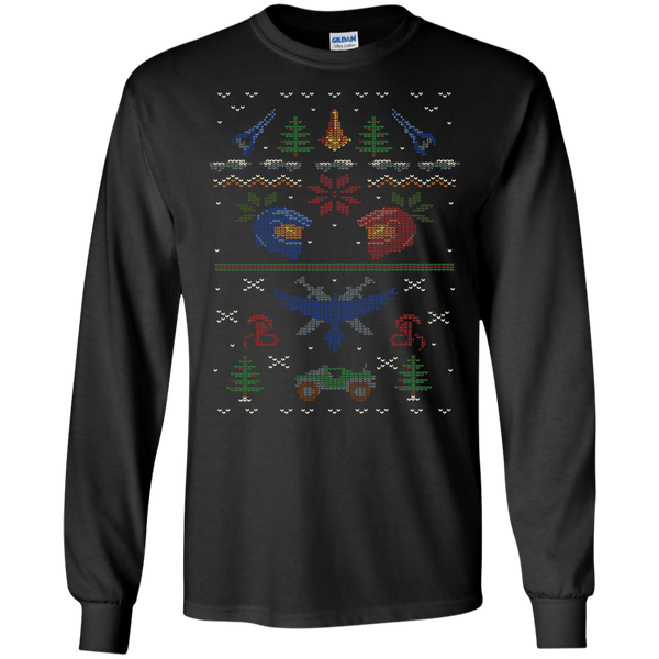 ugly red vs blue christmas sweater holiday sweater T-Shirt