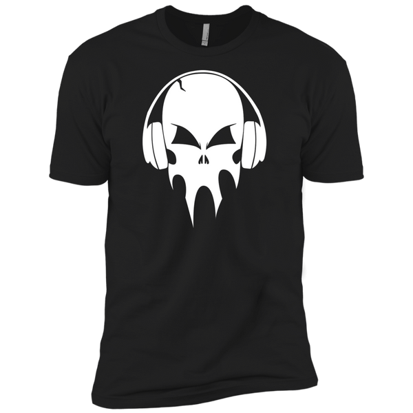 skull with headphones - white T-Shirt