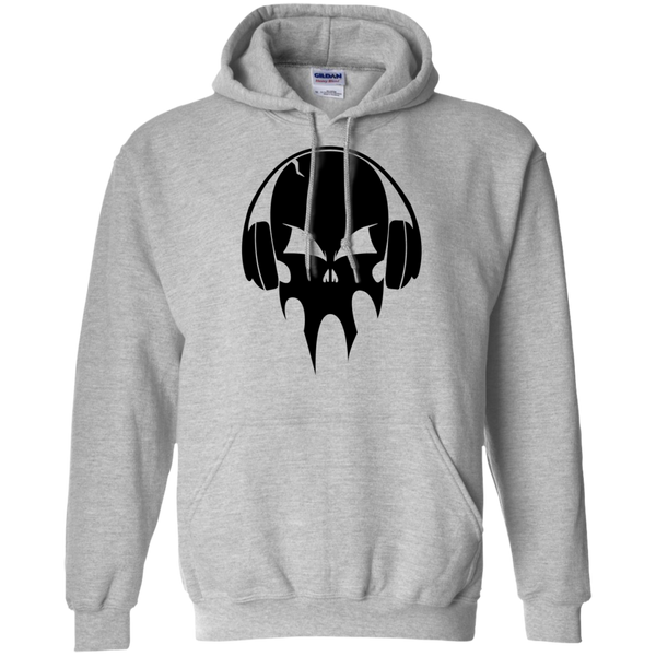 skull with headphones - black halloween T-Shirt