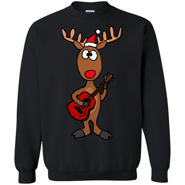 ugly christmas sweaters coo funny rudolph reindeer playing guitar T-Shirt
