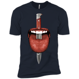 tongue cut by kitchen knife photo collage T-Shirt