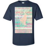 Whimsical Cat, Pink Turquoise Girly Aztec Pattern T- T-Shirt