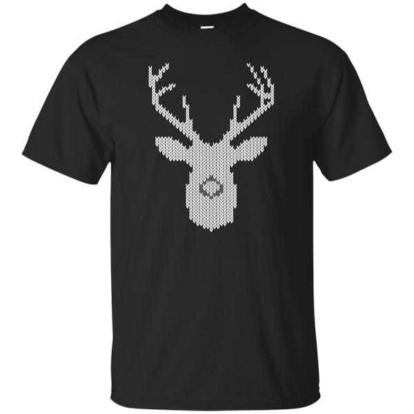 White Tail Deer Buck In Knit Style Holiday Sweater T-Shirt