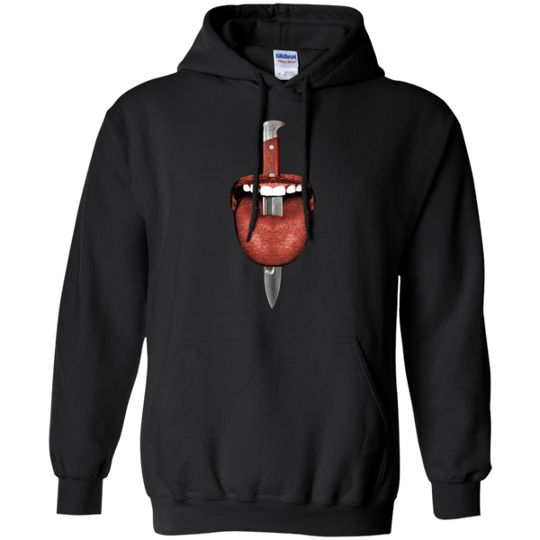 tongue cut by kitchen knife photo collage T-Shirt
