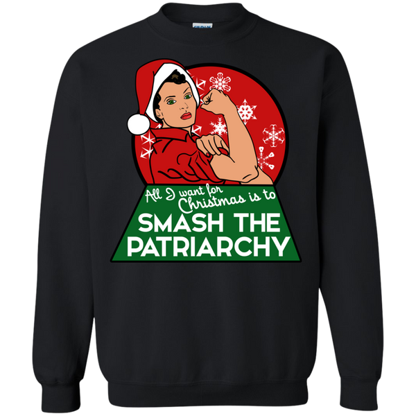 ugly christmas sweaters all i want for christmas is to smash the patriarchy T-Shirt