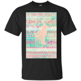 Whimsical Cat, Pink Turquoise Girly Aztec Pattern T- T-Shirt
