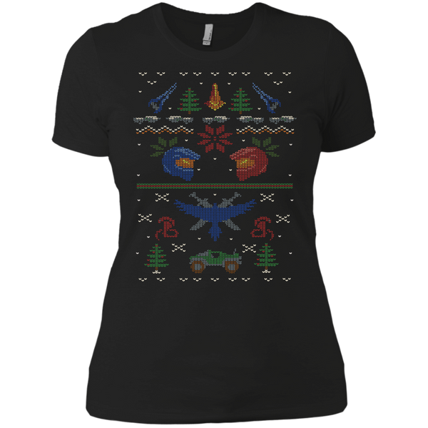ugly red vs blue christmas sweater holiday sweater T-Shirt