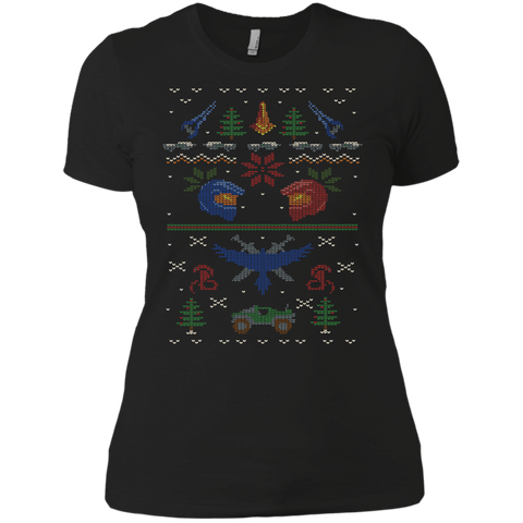 ugly red vs blue christmas sweater holiday sweater T-Shirt
