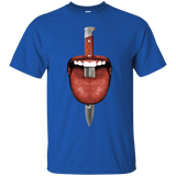 tongue cut by kitchen knife photo collage T-Shirt