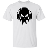skull with headphones - black halloween T-Shirt