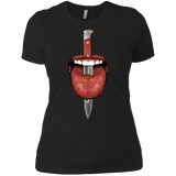 tongue cut by kitchen knife photo collage T-Shirt