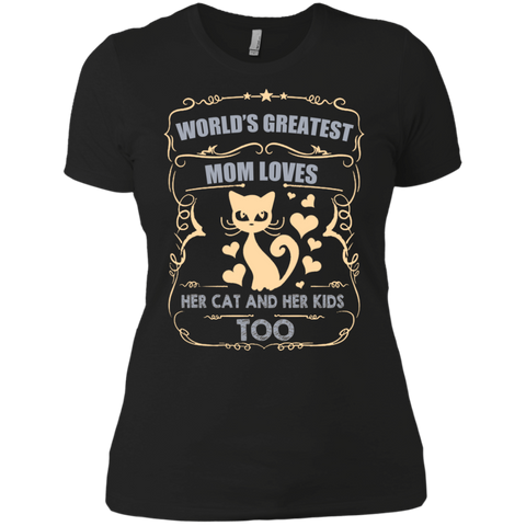 world's greatest mom loves her cat and her kids too