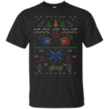 ugly red vs blue christmas sweater holiday sweater T-Shirt