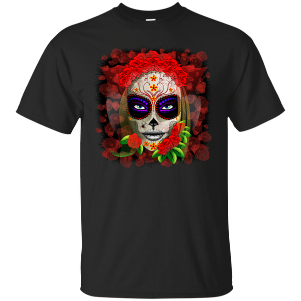 skull girl dia de los muertos halloween T-Shirt