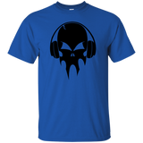 skull with headphones - black halloween T-Shirt