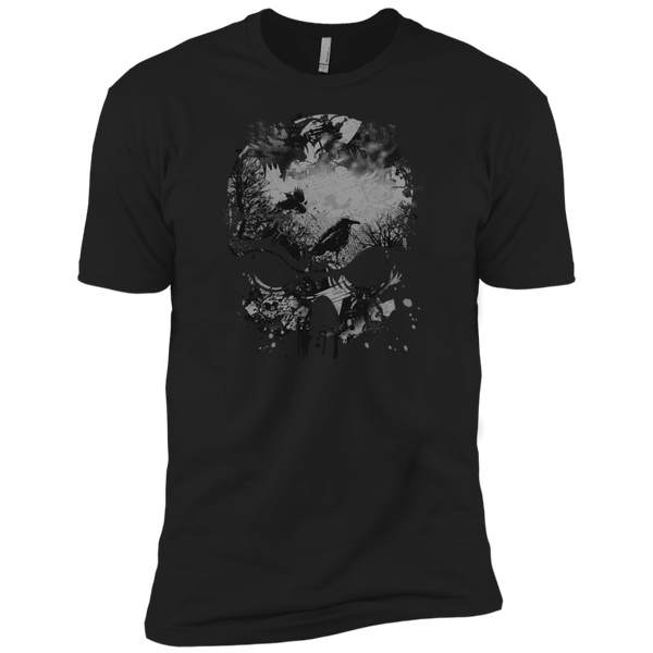skull, trees and crow - wicked grunge design halloween T-Shirt