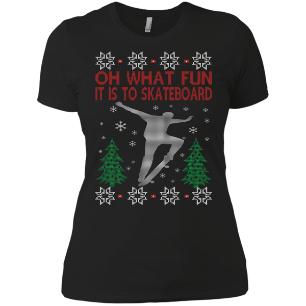skateboarding christmas holiday sweater T-Shirt