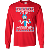 rick & morty: tis the season to get riggity riggity wrecked son sweater T-Shirt