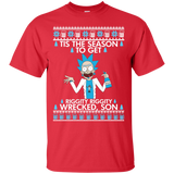 rick & morty: tis the season to get riggity riggity wrecked son sweater T-Shirt