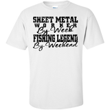 sheet metal worker by week fishing legend by weekend T-Shirt