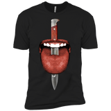 tongue cut by kitchen knife photo collage T-Shirt