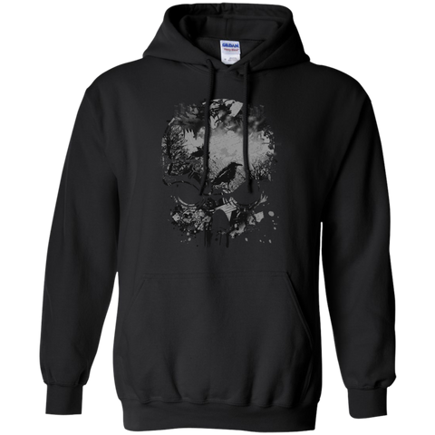 skull, trees and crow - wicked grunge design halloween T-Shirt